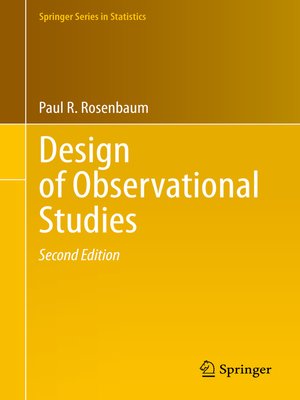 cover image of Design of Observational Studies